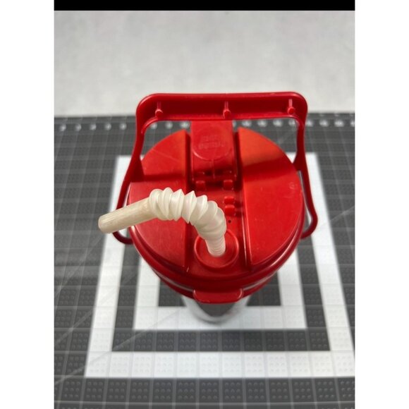 Vintage Coca-Cola Classic Cup With Handle & Straw - Super-Tuff Brand 1980s Colle - Picture 2 of 4